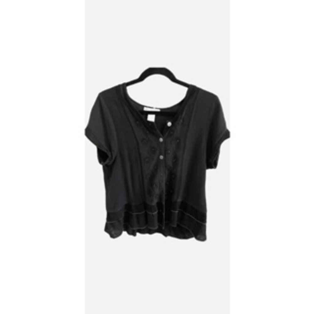 Cute Options Black Button up Blouse